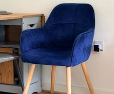 Royal Blue Velvet Accent Dining Chair (Excellent Condition)