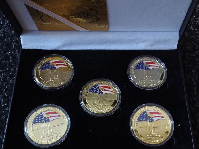 80th Anniversary Pearl Harbour 24k Gold Plated Cased Coin/Medallion Collection