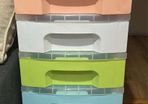 Pastel tower unit with wheels