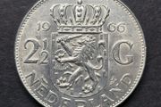 Netherlands 1966 Unc  2 1/2 Gulden - Juliana Silver coin