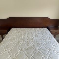 Mahogany headboard and built in bedside lockers