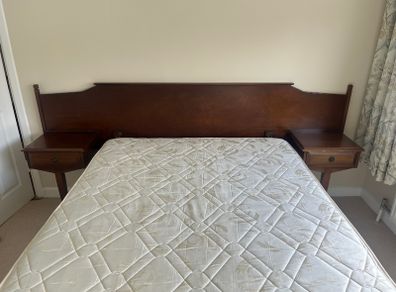 Mahogany headboard and built in bedside lockers