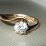 Vintage 14k Gold Twist Solitaire Ring Image 4