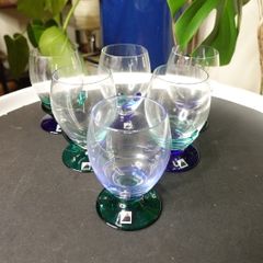 Vintage 6 Bohemia Chech Republic Multicolor Glasses in Box
