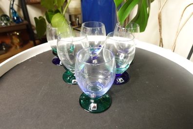 Vintage 6 Bohemia Chech Republic Multicolor Glasses in Box