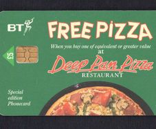 1999 Great Britain UK5 Deep Pan Pizza - Green (Siemens - S35 (Module 35)) Phone Card