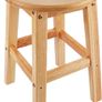 Solid Wooden Stool - Round, 45cm, for Kitchen, Bedroom, Living Room, Entryway Image 2