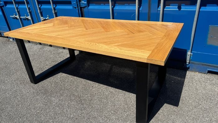 Herringbone Oak Dining Table, Ex Display