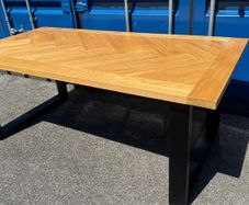 Danish Design Herringbone Oak Dining Table, Ex Display