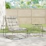 3-Piece Garden Set with 2 Lounge Chairs, Coffee Table and Cushions for Outdoor Patio Balcony Light Grey Image 2