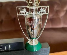 Subbuteo F.A Premier League Trophy and 2 Premier League Mitre Balls Black Scoreboard