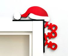 Santa Hat and Ho Ho Ho Door Corner Decoration