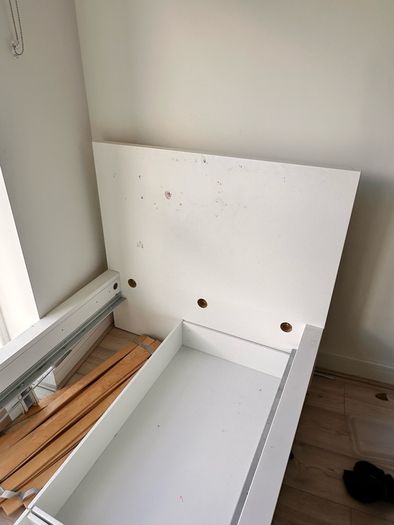 IKEA MALM Single Bed Frame with 2 Underbed Storage Drawers white