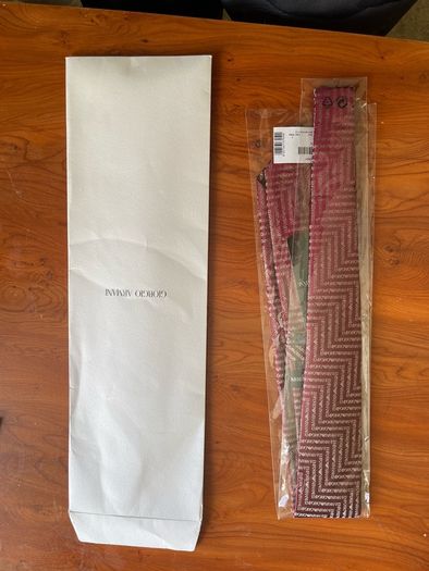 Brand New Emporio Armani 100% Silk Burgundy Tie - Made in Italy - Tags & Box