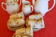 Limoges, France Vintage 26 Piece Gold Leaf Coffee Set.
