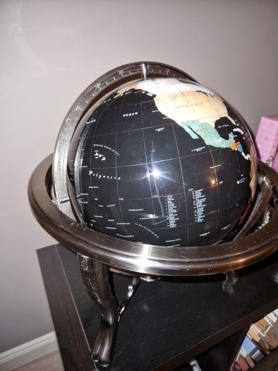 Multi gemstone handmade Globe with compass