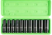 DSD TOOLS 10pc 1/2-Inch DR Deep Impact Sockets Metric