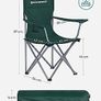 Set of 2 Folding Camping Chairs, Comfortable, Heavy Duty Structure, Max. Load Capacity 150 kg, with Cup Holder, Outdoor Chairs, Green (FREE SHIPPING) Image 4