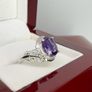Silver Natural Moroccan Amethyst "Leafy Grace" Ring Image 5