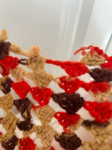 Vintage woollen shawl, Autumnal colours