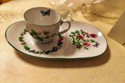 Royal Worcester "herbs" duo of cup and sandwich plate