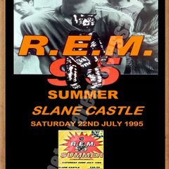 R.E.M Slane Castle 1995 concert poster with ticket reproduction print