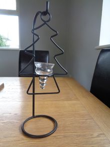 Wrought Iron Christmas Tree T-Light Holder for Sale