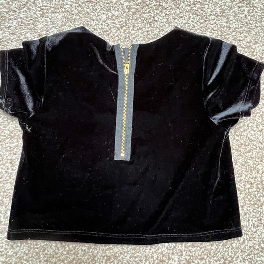 Girls black velvet velour top 5-7 yo dunnes stores