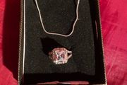 925 Sterling Silver Necklace &amp; White Metal Ring.