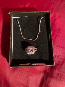 925 Sterling Silver Necklace & White Metal Ring.