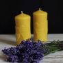 Pure beeswax candle with hearts. Valentines day gift. Image 6