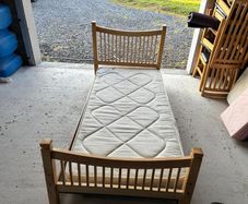 Single bed frame and 2 single mattresses