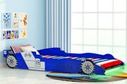 Childrens LED Race Car Bed 90x200 cm Blue