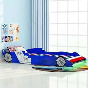 Childrens LED Race Car Bed 90x200 cm Blue