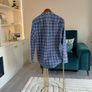 Mens Tommy Hilfiger Long-sleeve Shirt in a Navy and Blue Check Pattern Image 8