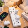 LDNIO SC5415 Surge Fast charging Power Strip with 5 Ac Outlets & 4USB Charging Ports 2m Extension PD power Soket - White Image 8