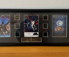 Framed Star Wars Original Trilogy film cell display