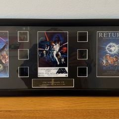 Framed Star Wars Original Trilogy film cell display