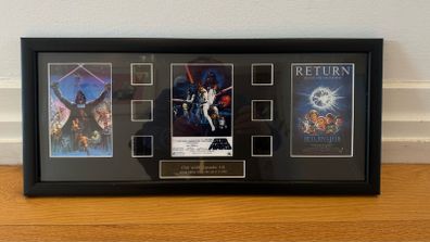 Framed Star Wars Original Trilogy film cell display