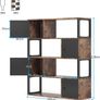 _Bookcase, Standing Shelf with 4 Open Compartments, Vintage Bookcase for Living Room, Industrial Storage Shelf with Cabinet Image 5