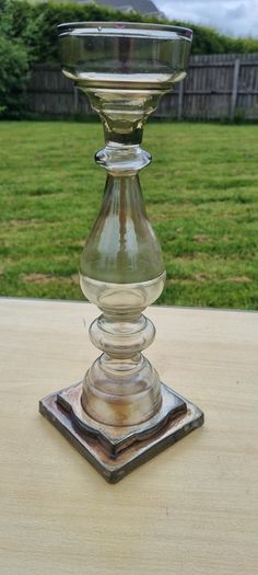 Vintage Large Glass Candlestick
