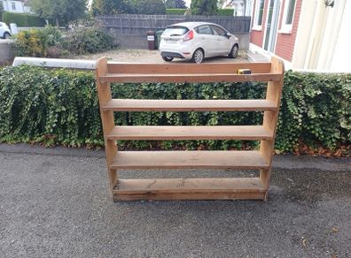 Wooden shelving unit