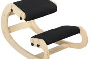 Kneeling seat, wooden ergonomic seat with rocking function, adjustable kneeling chair for home office