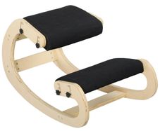 Kneeling seat, wooden ergonomic seat with rocking function, adjustable kneeling chair for home office