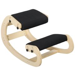Kneeling seat, wooden ergonomic seat with rocking function, adjustable kneeling chair for home office