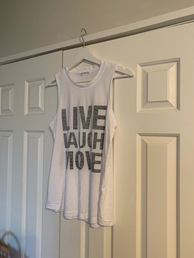 Goodmove White Live Laugh Move Sports Top