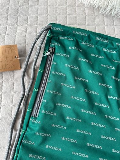 Brand New Skoda Drawstring Gym Bag Backpack with Zip Pocket