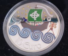 2011 St Brendan 10 Euro Coloured Silver coin in Box