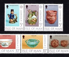 1976 Isle of Man Europa: Ceramic Art Commemorative Stamps Mint Never Hinged (MNH)
