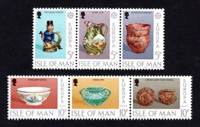 1976 Isle of Man Europa: Ceramic Art Commemorative Stamps Mint Never Hinged (MNH)